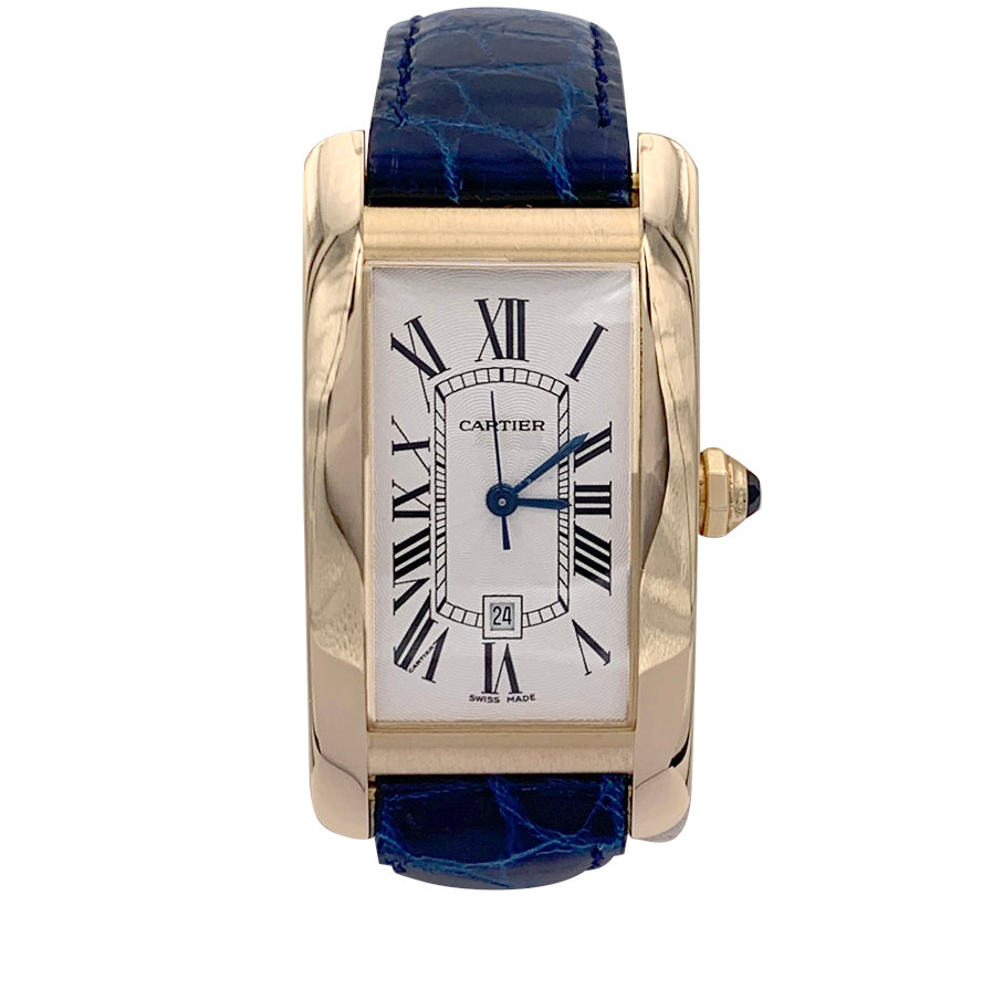 Cartier watch, "Tank Américaine", yellow gold.