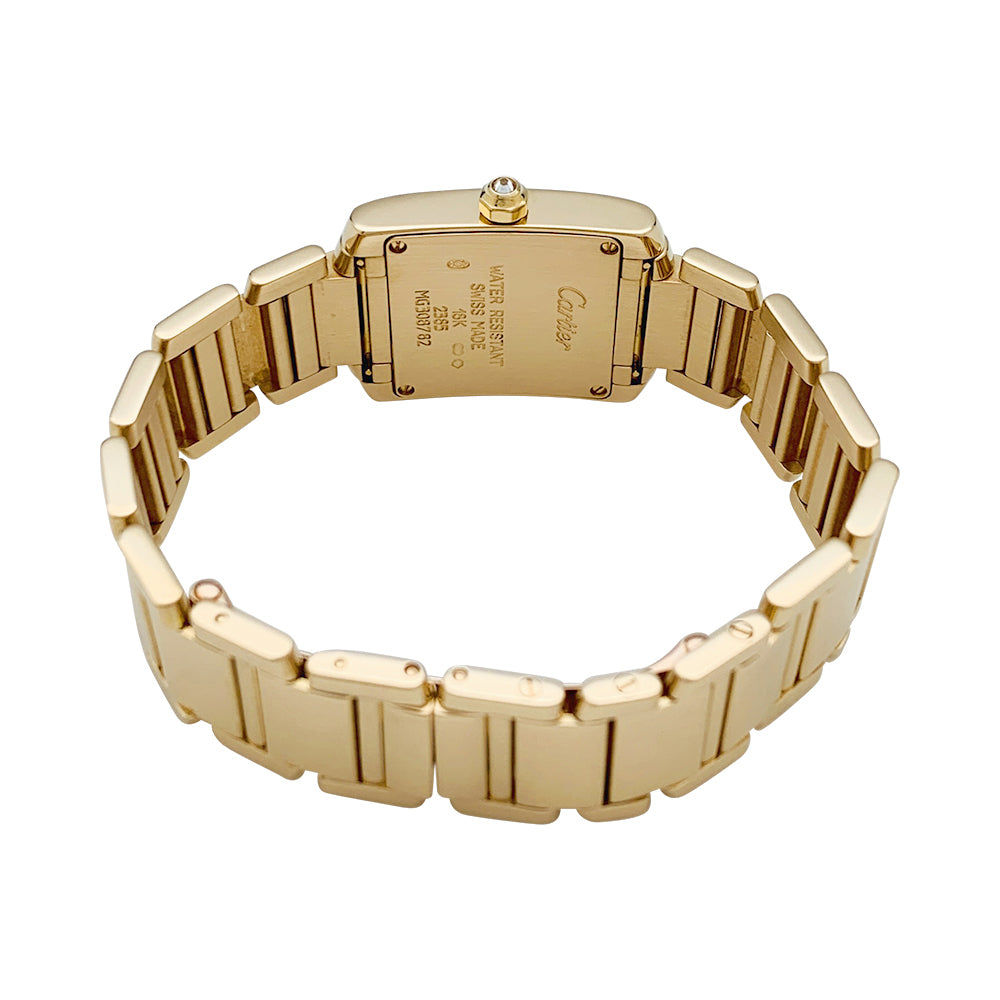 Cartier "Tank Française" watch in yellow gold and diamonds. Small model.