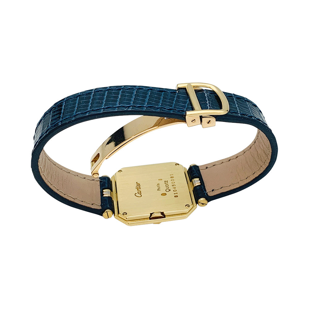 Cartier "Trinity" watch, 3 golds, leather.