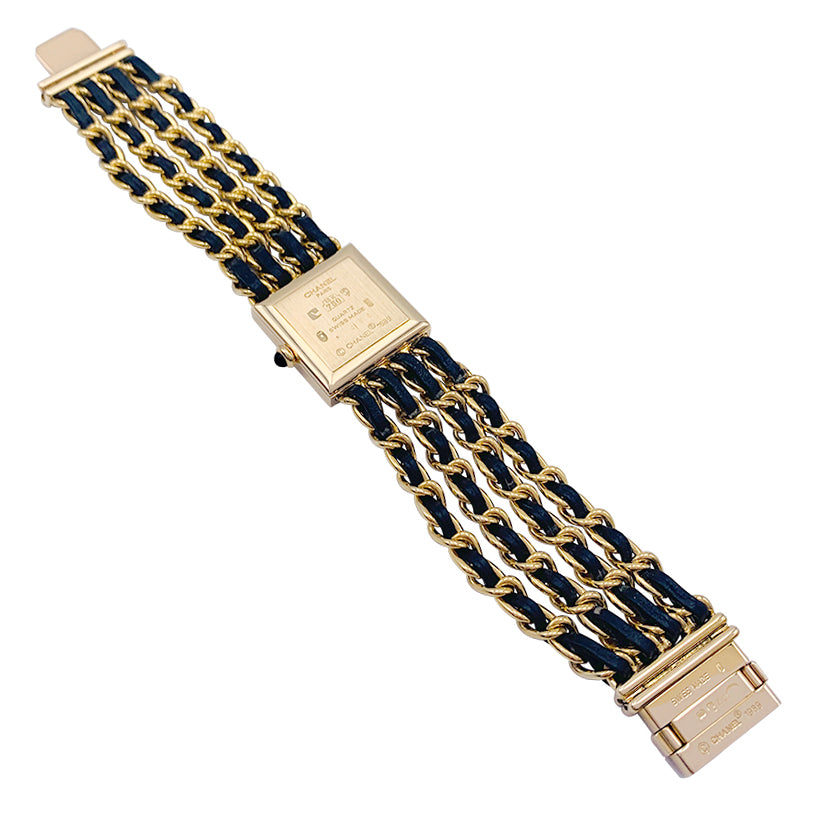 Chanel watch, "Mademoiselle", yellow gold, leather.