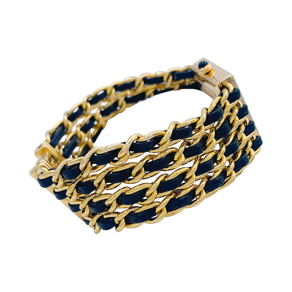 Chanel watch, "Mademoiselle", yellow gold, leather.