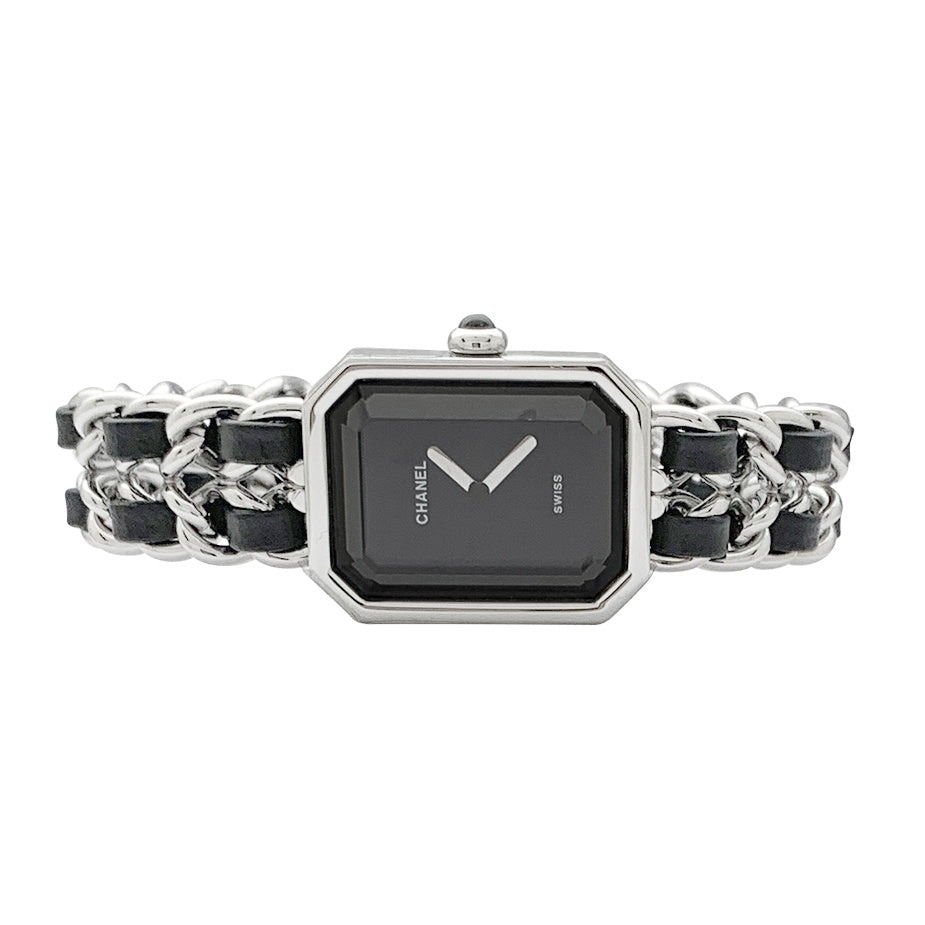 Chanel watch, "First Iconic Chain", steel, leather.