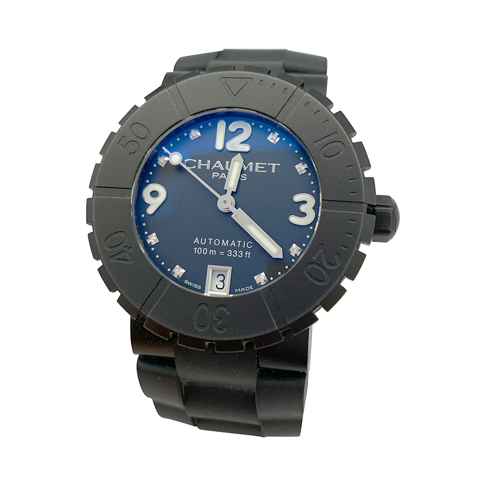 Chaumet watch, "Class One", titanium, rubber.