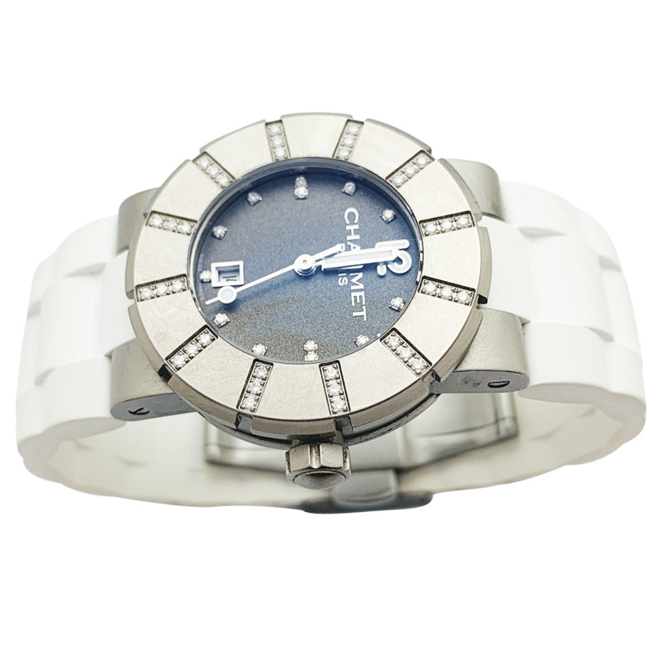 Chaumet watch, "Class One", titanium, diamonds, rubber.