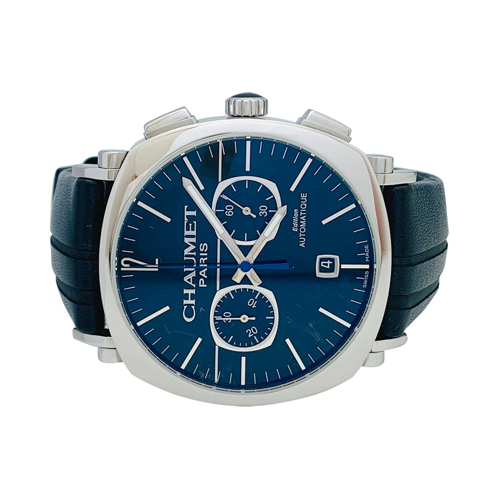 Chaumet "Dandy" watch in steel and leather.
