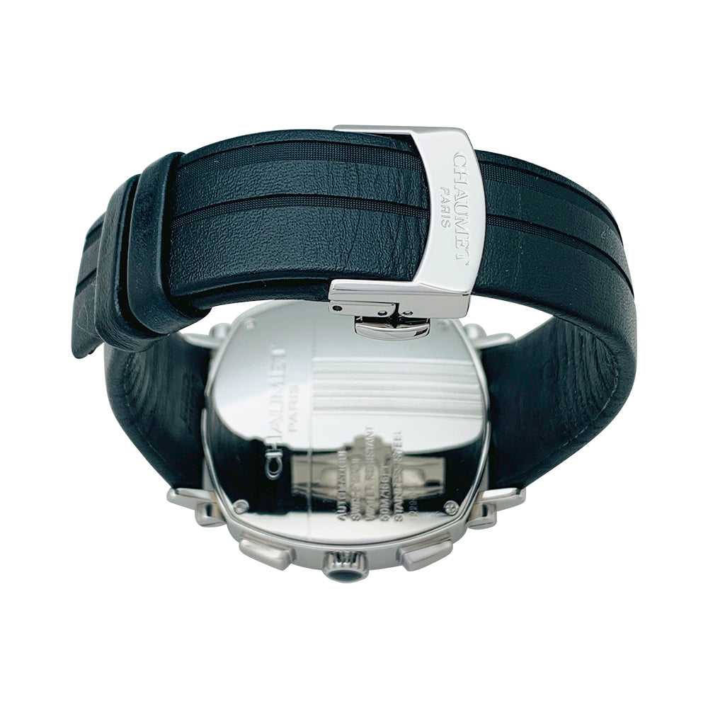 Chaumet "Dandy" watch in steel and leather.