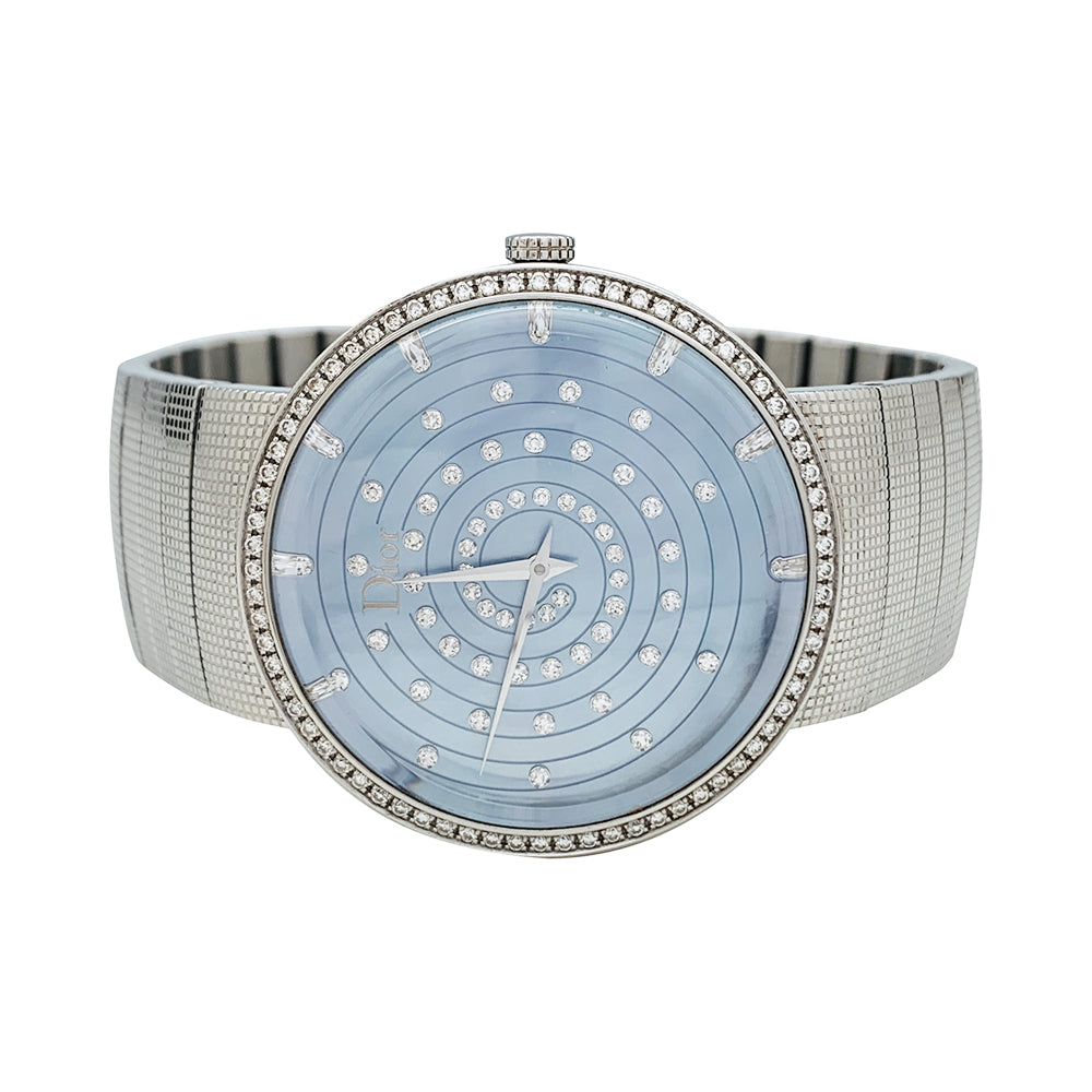 Dior watch, "La D de Dior", steel, mother-of-pearl, diamonds.