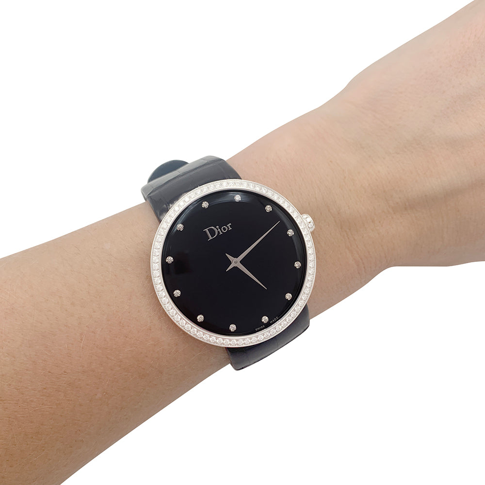 Dior watch, “La D de Dior”, steel, diamonds.