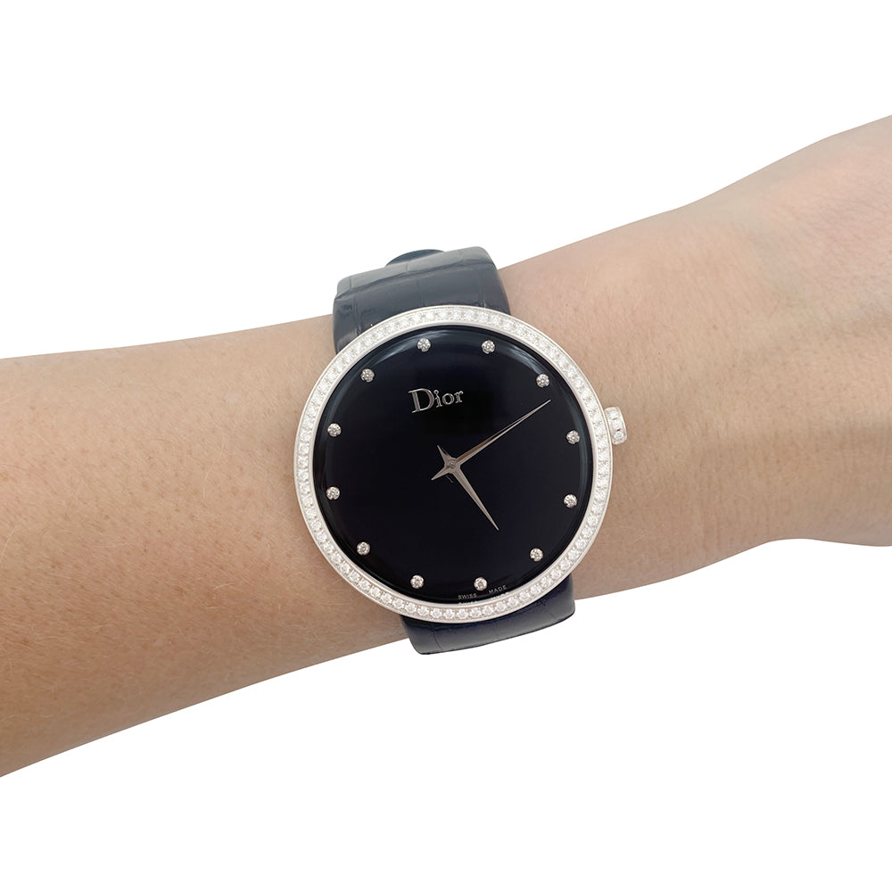 Dior watch, “La D de Dior”, steel, diamonds.