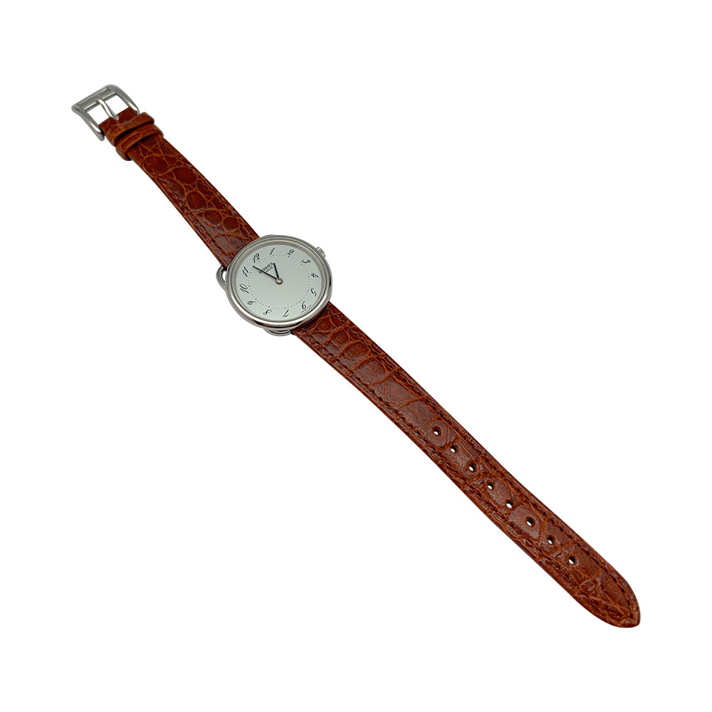 Hermès watch, "Arceau", steel, leather.