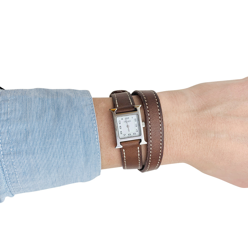 Hermès "Heure H" watch, leather.
