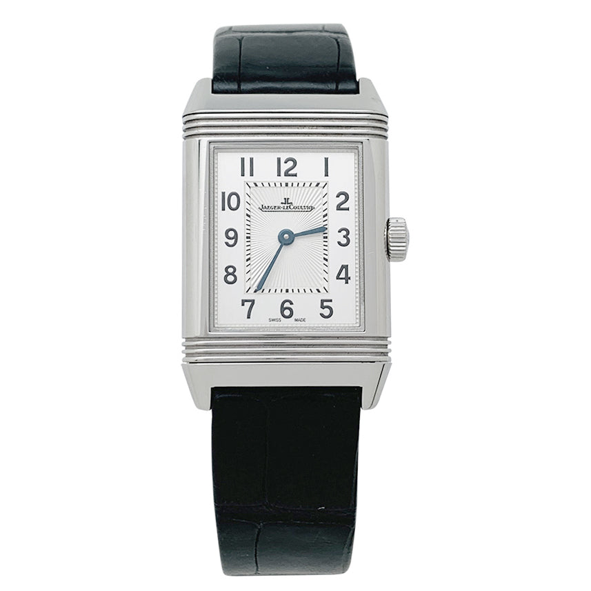 Montre Jaeger-Lecoultre, "Reverso", acier et cuir.