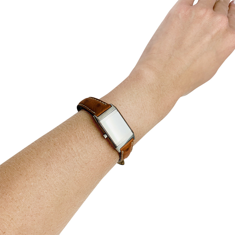 Jaeger-Lecoultre watch, "Reverso", steel and leather.