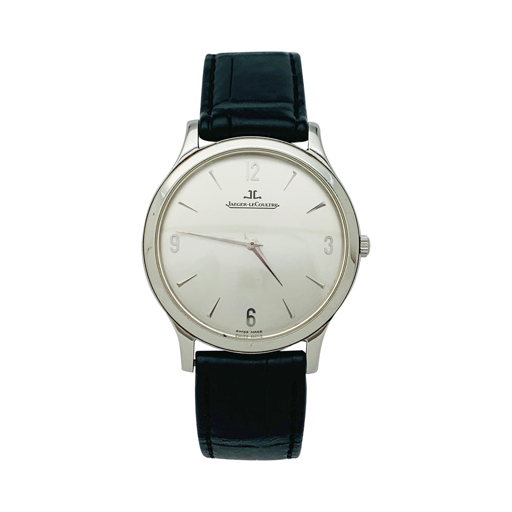 Montre Jaeger Lecoultre, "Master", acier sur cuir.