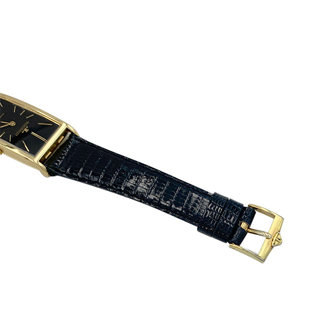 Montre Jaeger Lecoultre, or jaune, cuir.