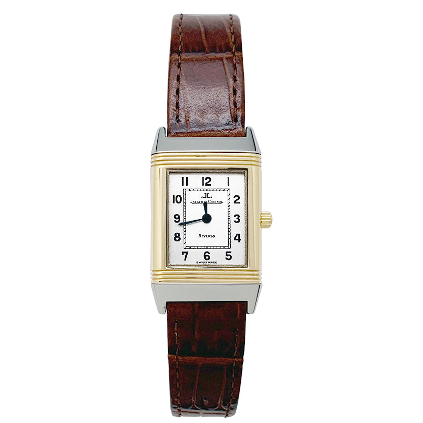 Montre Jaeger-Lecoultre, "Reverso", en acier et or jaune.