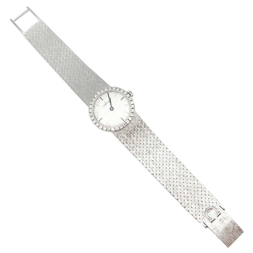 Omega watch in white gold and diamonds.