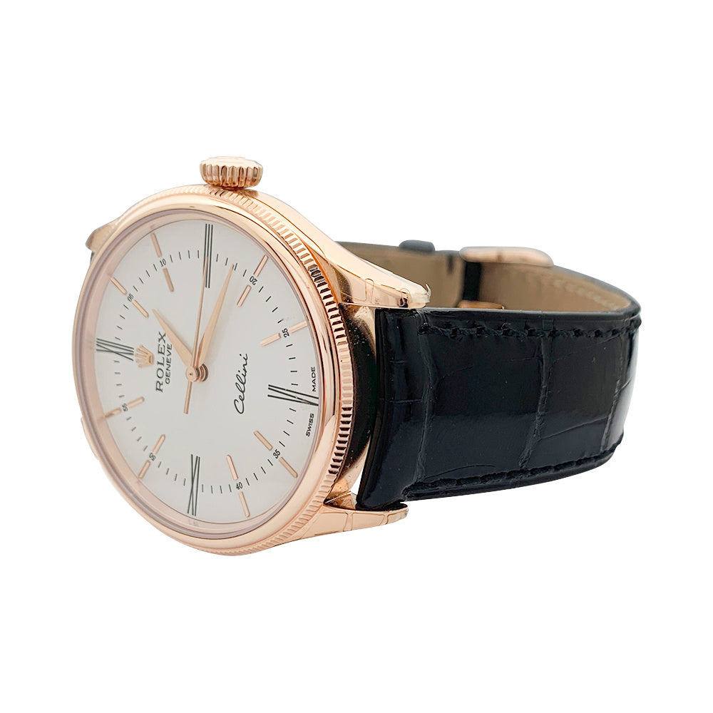 Rolex watch, "Cellini", rose gold, leather.