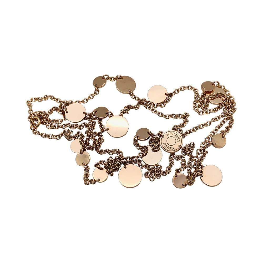 Hermès "Confettis" necklace in rose gold.