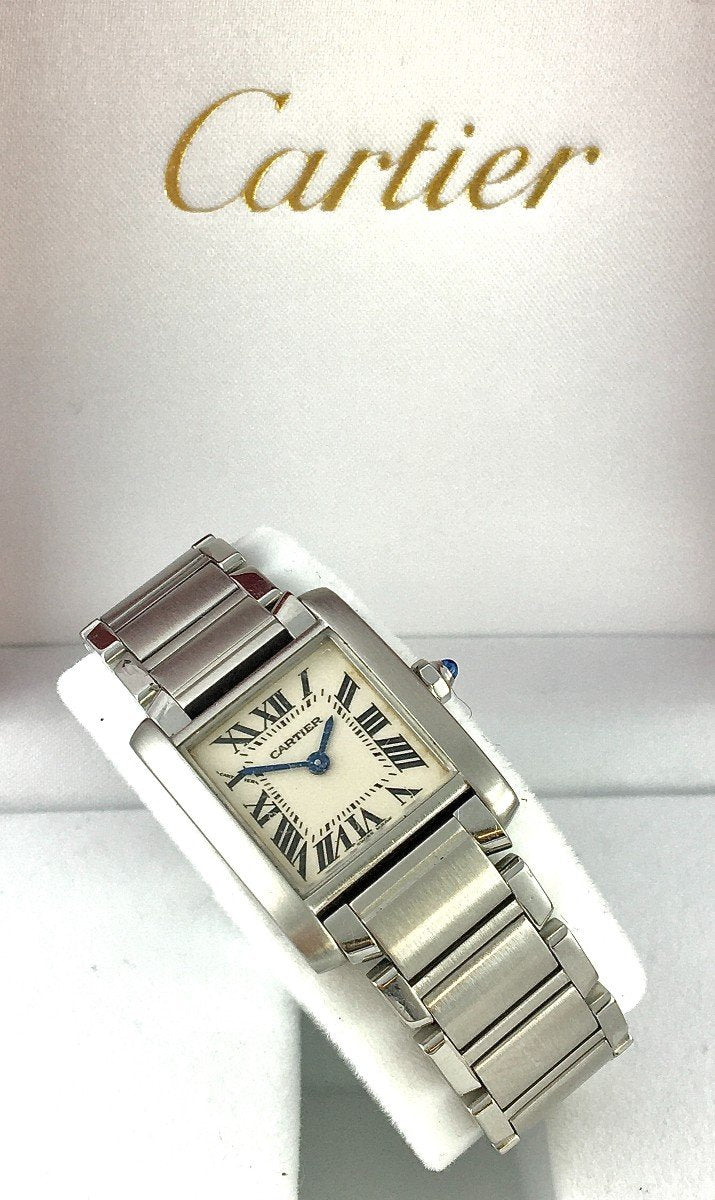 Montre Cartier Tank Française Dame Acier - Maison Eloe
