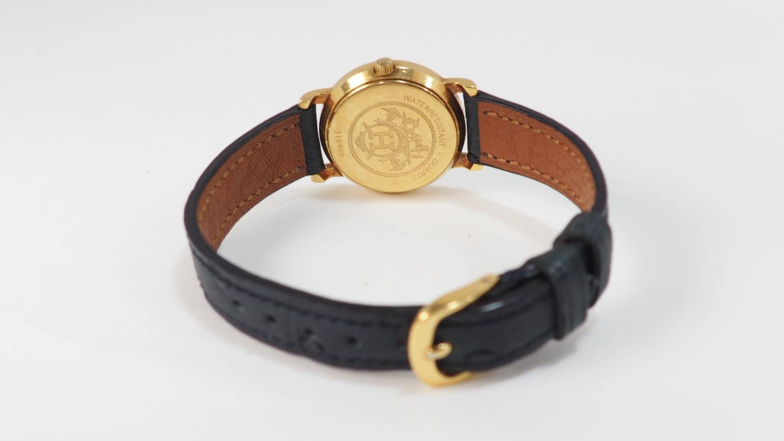 Hermes, Used Sellier Watch Gold on Leather