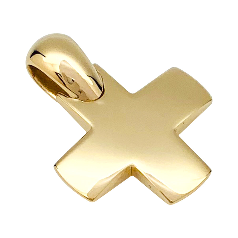 Pomellato "Cross" pendant and chain in yellow gold.