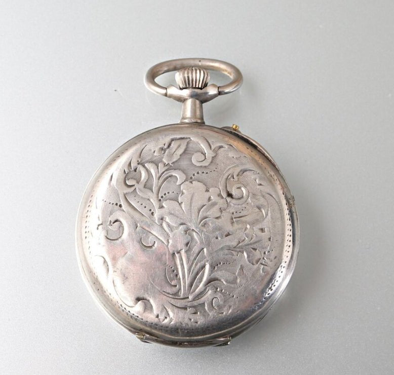 Châtelaine Et Montre Gousset ancienne vers 1860 en argent - Maison Eloe