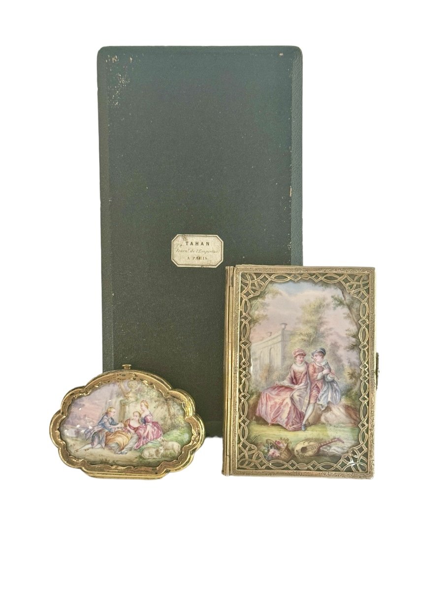 Tahan: Ladies' Necessary in Enamel and Silver Vermeil