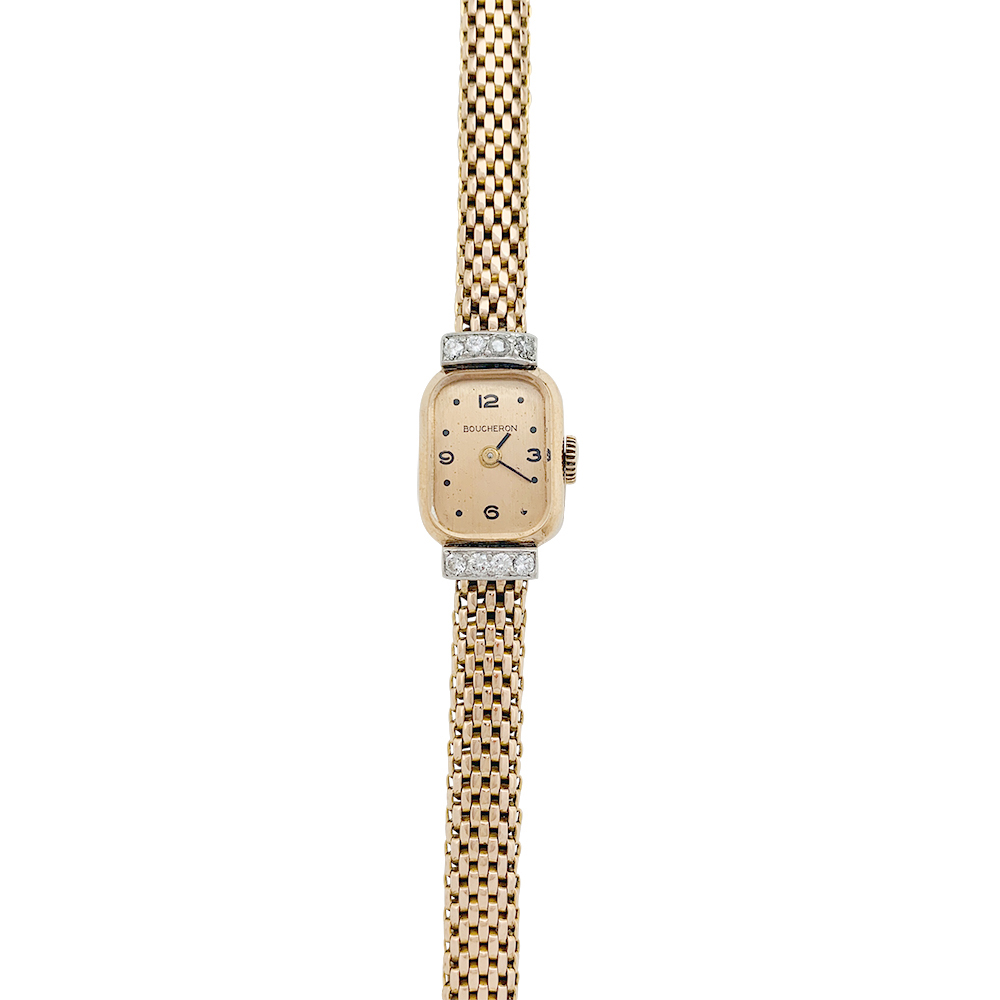 Bijou-montre en Platine & Diamants pour femme (Vintage 1950)