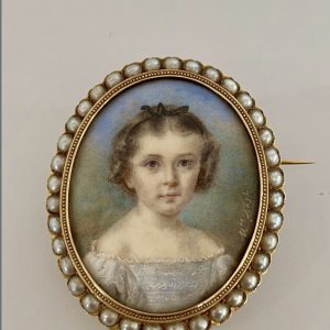 Broche miniature XIXème signée Mélanie Bost