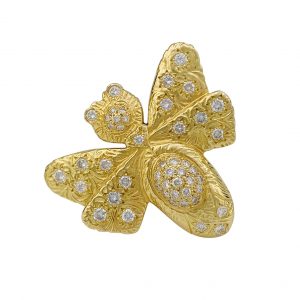Bague Garnazelle “Papillon” en or jaune, diamants.