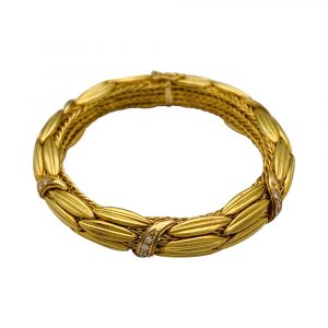 Bracelet Lalaounis “Epis” en or jaune et diamants.