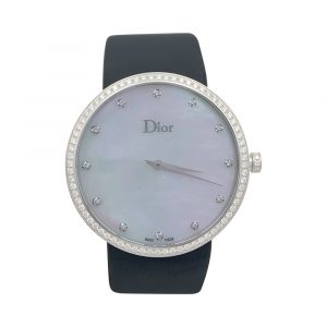 Montre Dior, “La D de Dior”, acier, nacre, diamants.
