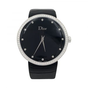 Montre Dior, “La D de Dior”, acier, diamants.