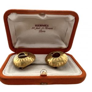 Hermès Pièce unique, boucles d’oreilles en or ouvragé