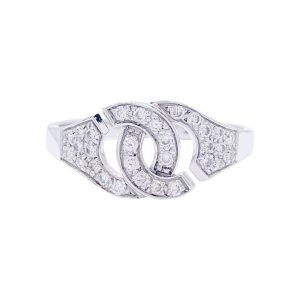 Bague Dinh Van, “Menottes R8”, or blanc, diamants.