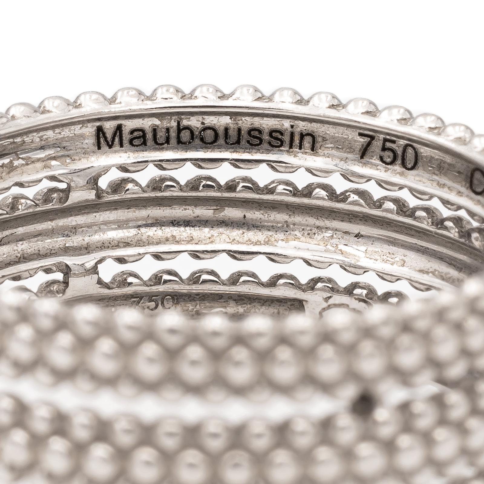 Mauboussin Bague Alliance Premier Jour Or Blanc Maison Eloe